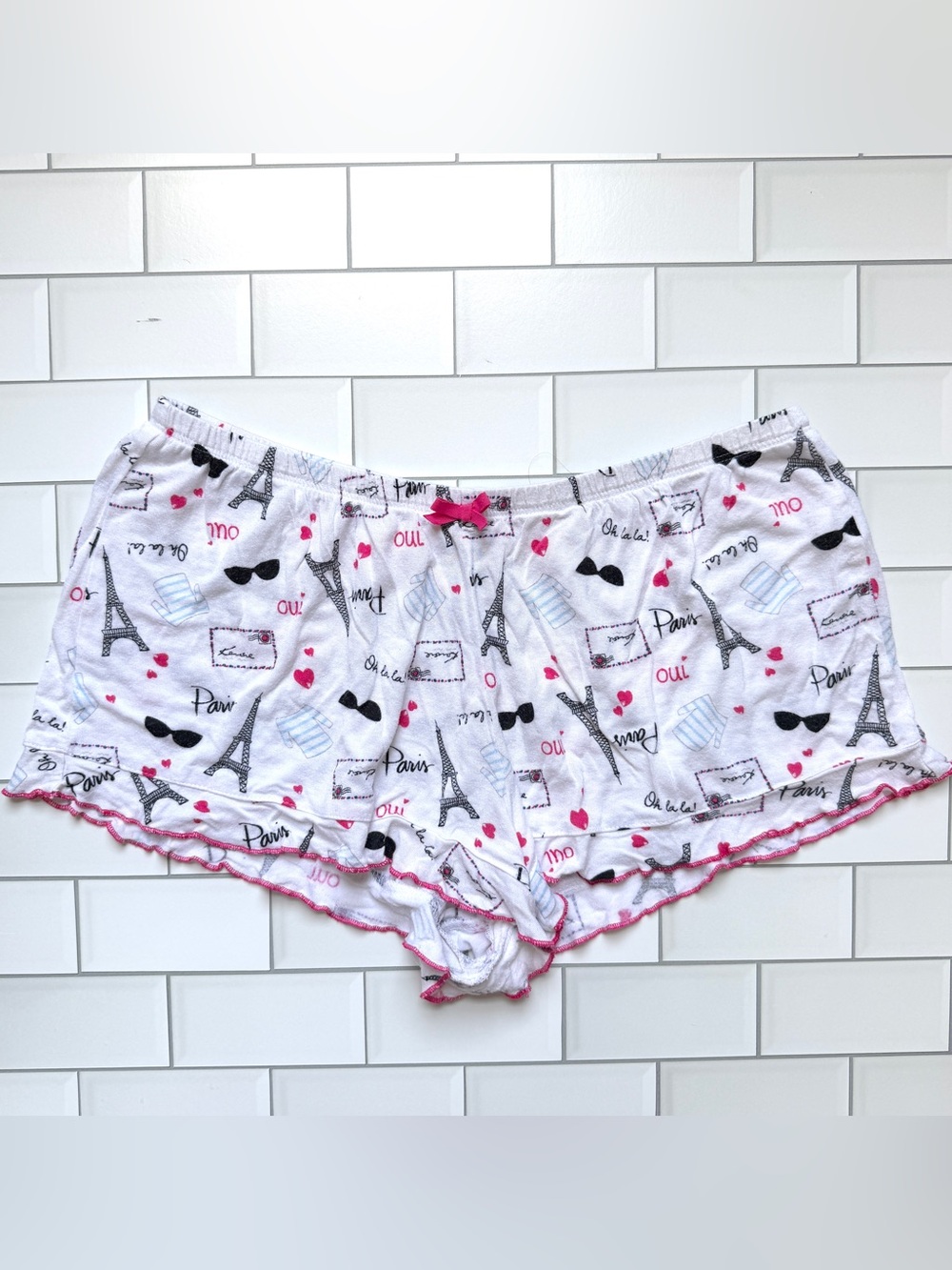 S💕 Kensie Paris Sleep Shorts French Theme 💯 Cotton